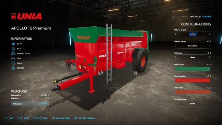 FS22 – Apollo 16 Premium Manure Spreader V1.1