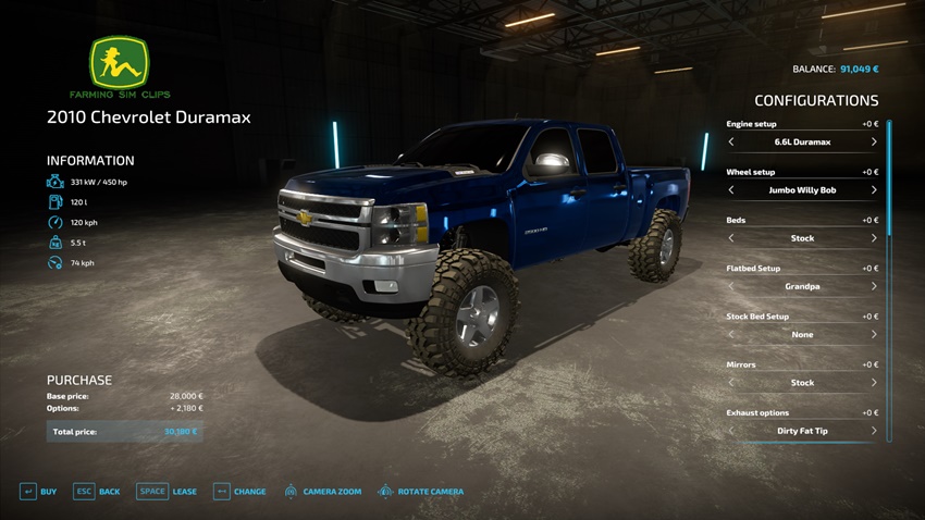 FS22 - Chevrolet 2010 Duramax 2500 Pickup