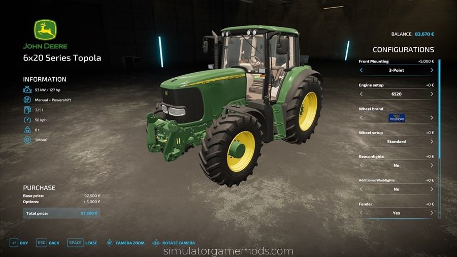 FS22 - John Deere 6x20 Series Tractor