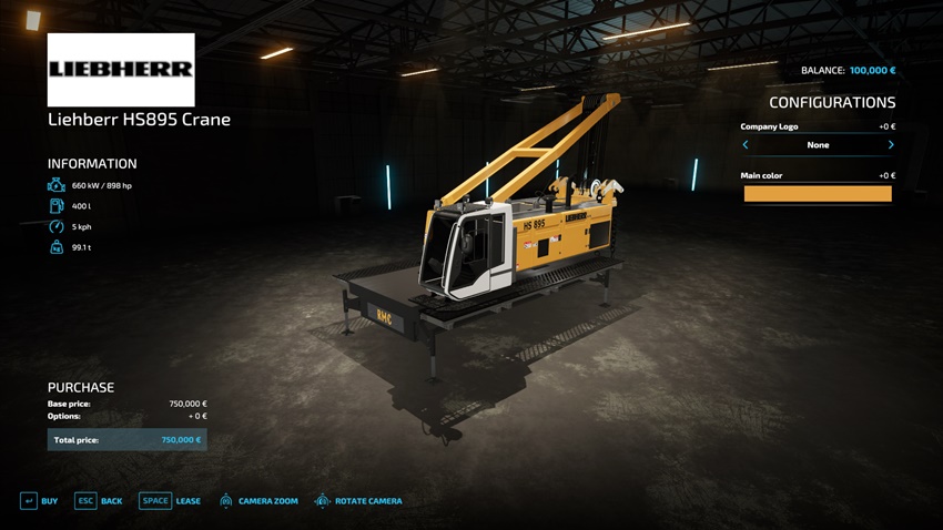 FS22 - Liebherr HS895 Crane