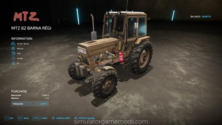 FS22 – MTZ 82 Barna Tractor V1.0