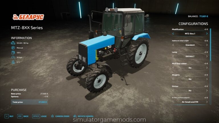 FS22 – MTZ 8xx Series Final V1.0