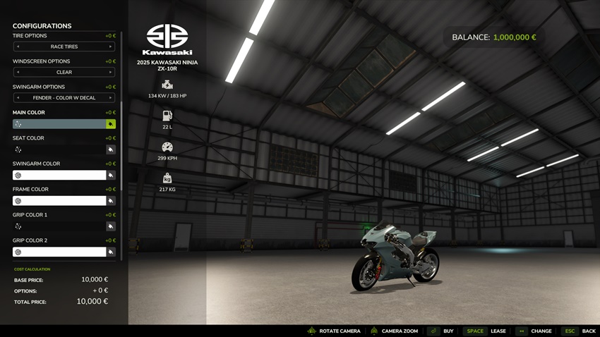 FS25 - 2025 Kawasaki Ninja ZX-10R Racing Motorcycle mod