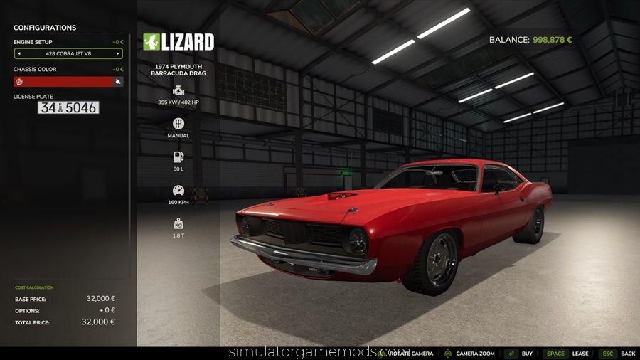 FS25 - 1971 Plymoth Cuda & 1974 Plymoth Barracuda Drag