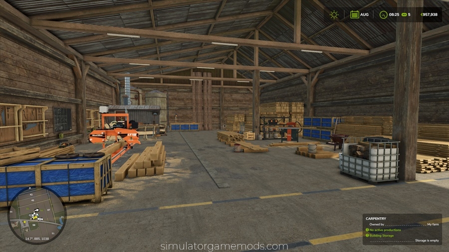 FS25 - Carpenter Old Pallets And Bale Storage