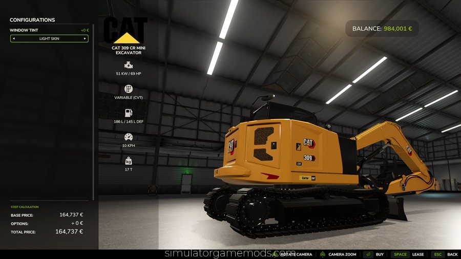 FS25 - CAT 309 CR Mini Excavator Mod