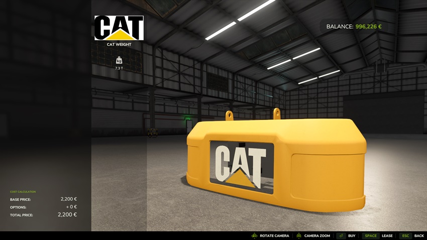FS25 - Caterpillar Weight 7.3Tons