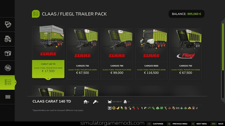 FS25 - Claas / Fliegl Trailer Pack