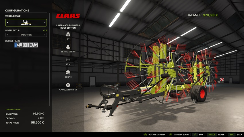 FS25 - Claas Liner 4900 Windrower Rust Edition