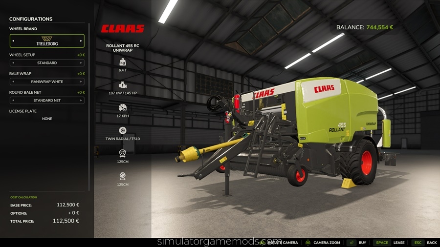 FS25 - Claas Rollant 455 Uniwrap Speedy