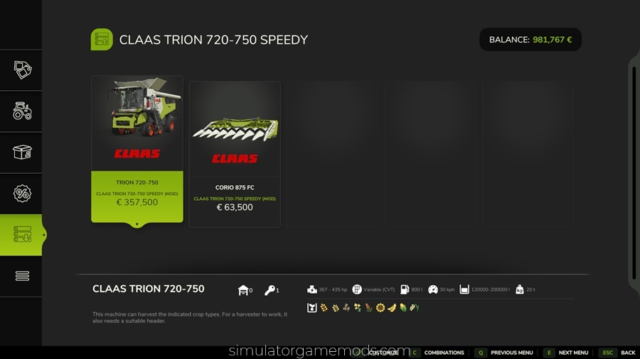 FS25 - Claas Trion 720-750 Speedy