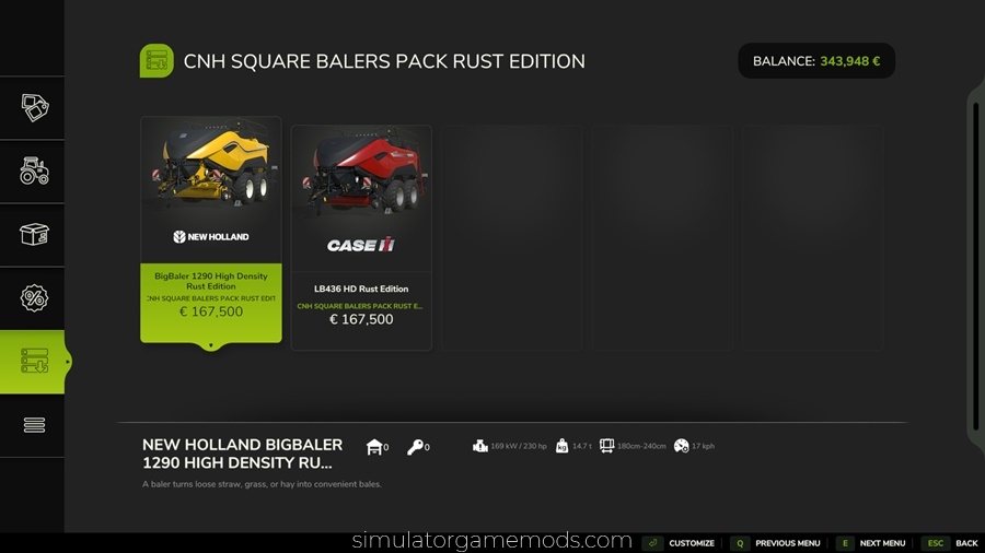 FS25 - CNH Square Balers Pack Rust Edition