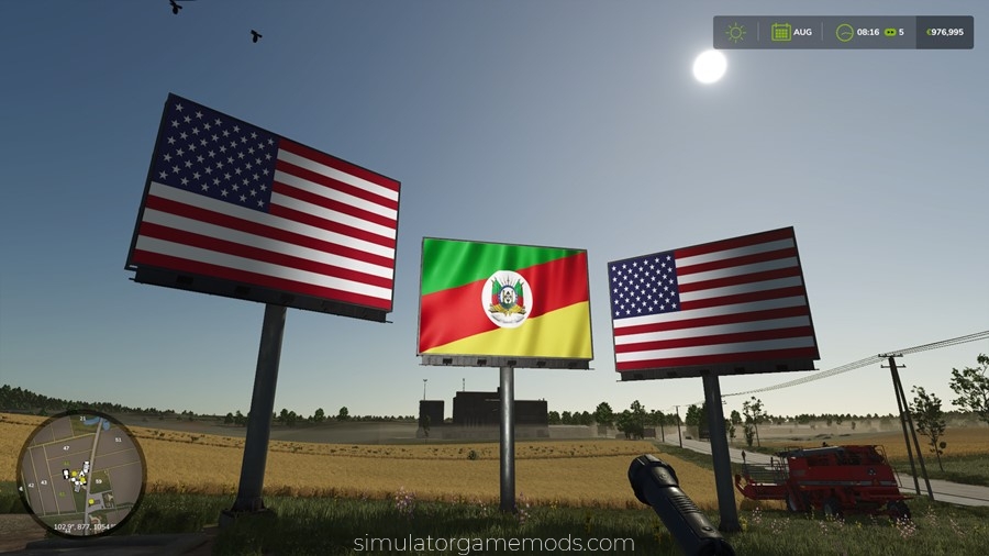 FS25 - Country Flags Billboards Mod