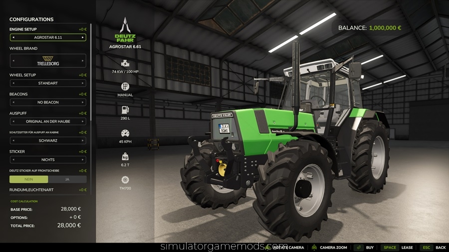 FS25 - Deutz Agrostar 6.xx Tractor Series