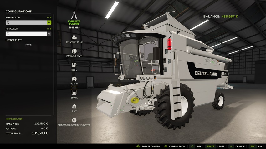 FS25 - Deutz Fahr 5695 HTS Harvester