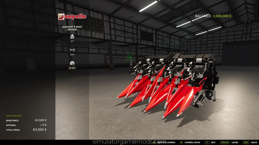 FS25 - Diamant 8 Rust Edition Cutter Speed Mod