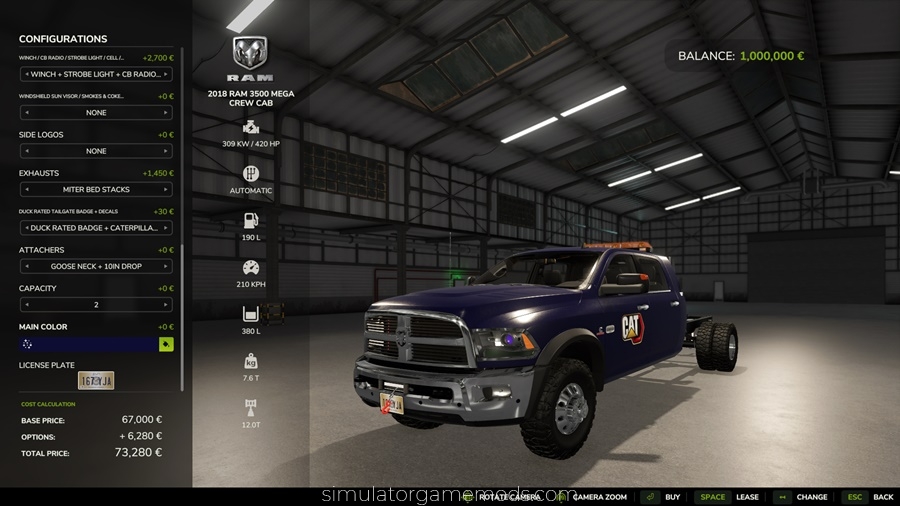 FS25 - 2018 Dodge Ram 3500 Mega Crew Cab Pickup