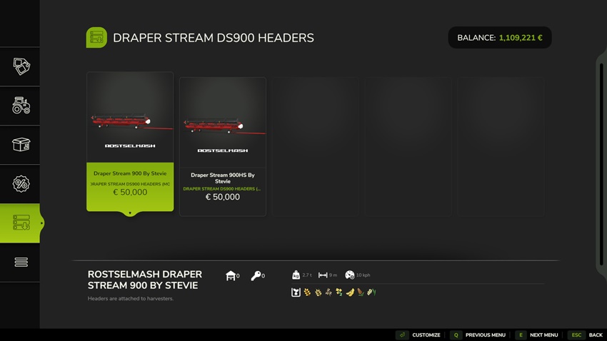 FS25 - Draper Stream 900 Cutter