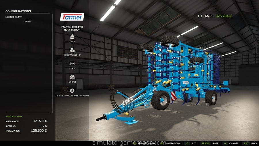 FS25 - Farmet Fantom 1250 Pro Rust Edition Cultivator