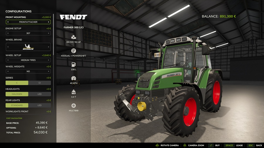 Fendt Farmer 300 C/Ci - Farming Simulator 25 Tractor Mod