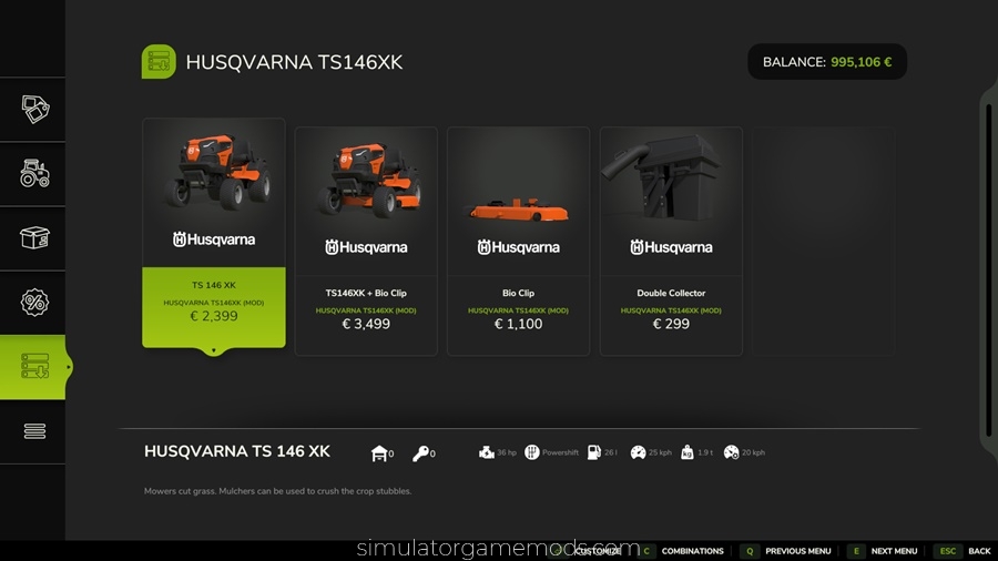 FS25 - Husqvarna TS146XK Grass Mower