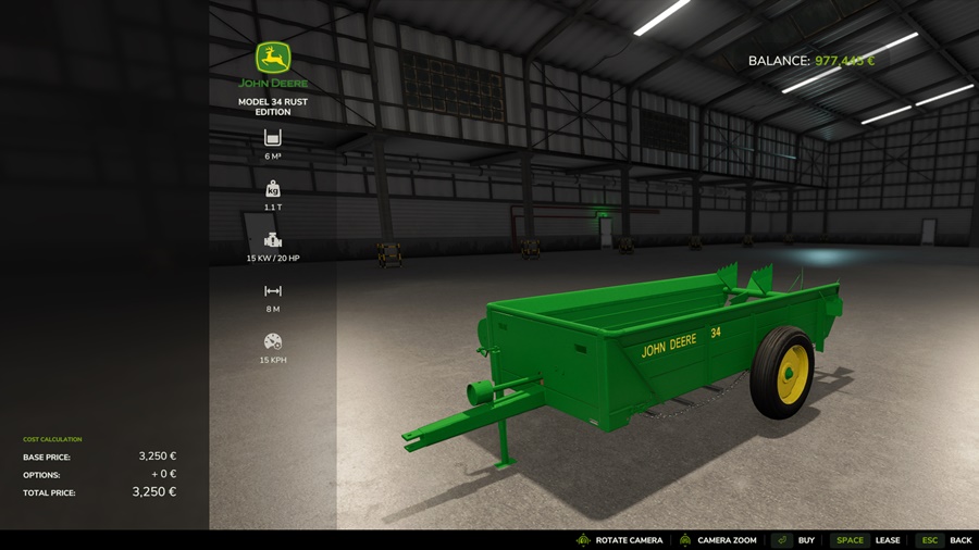 FS25 - John Deere 34 Rust Edition Manure Spreader
