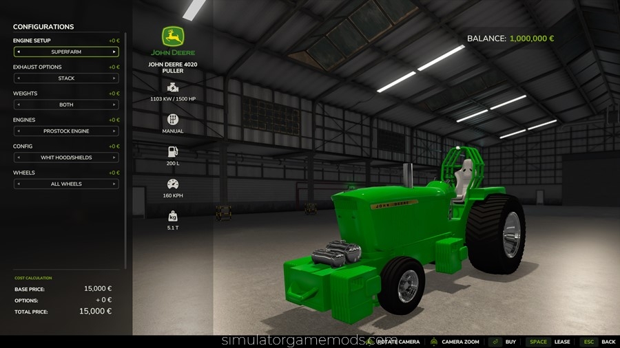 FS25 - John Deere 4020 Puller Tractor mod