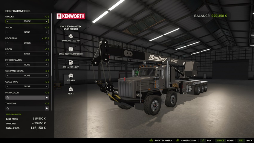 FS25 - Kenworth C500 Manitex 4596 Picker Truck