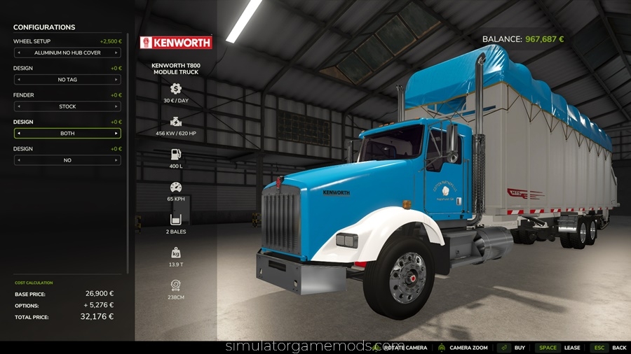 FS25 - Kenworth T800 Cotton Truck
