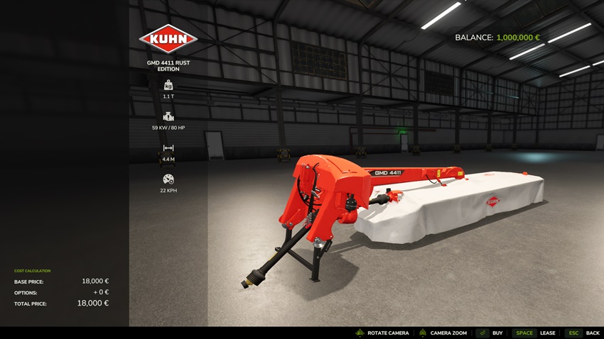 FS25 - Kuhn GMD 4411 Mower Rust Edition
