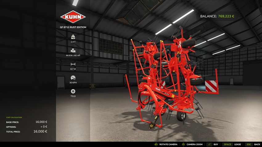FS25 - Kuhn GF 8712 Tedder Rust Edition