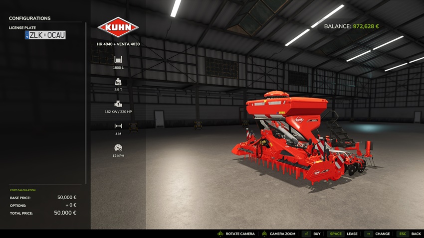 FS25 - Kuhn HR 4040 + VENTA 4030 Rust Edition