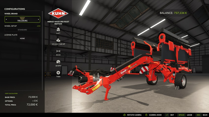 FS25 - Kuhn MergeMaxx 950 Windrower Rust Edition
