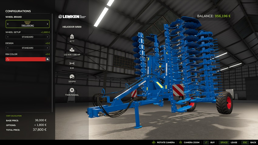 FS25 - Lemken Heliodor 9 600 Cultivator