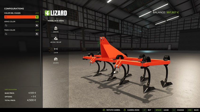 FS25 - Lizard Model 83 9 Arms Cultivator