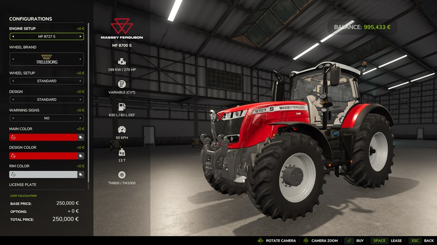 FS25 - Massey Ferguson 8700 S Series Tractor Mod