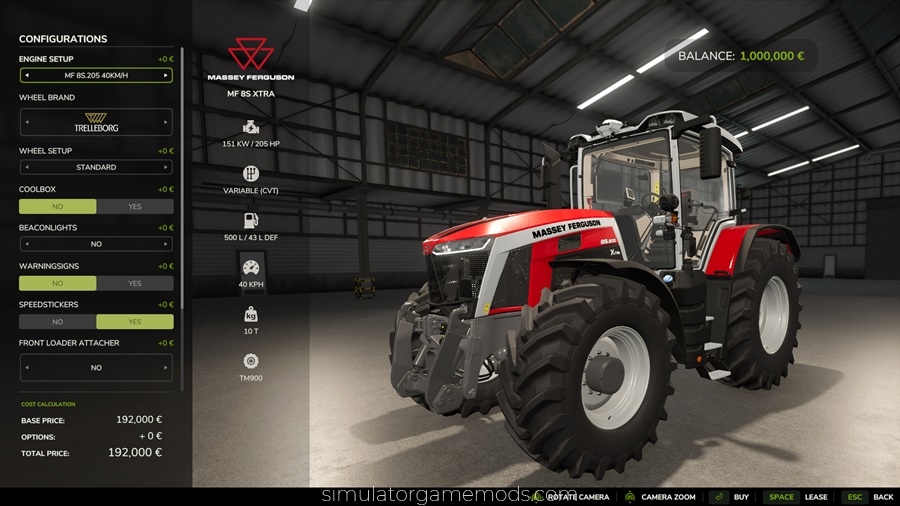 FS25 - Massey Ferguson 8S Xtra Tractor