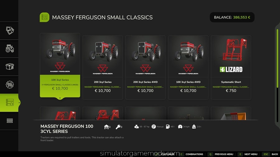 FS25 - Massey Ferguson Small Classic Tractor Pack
