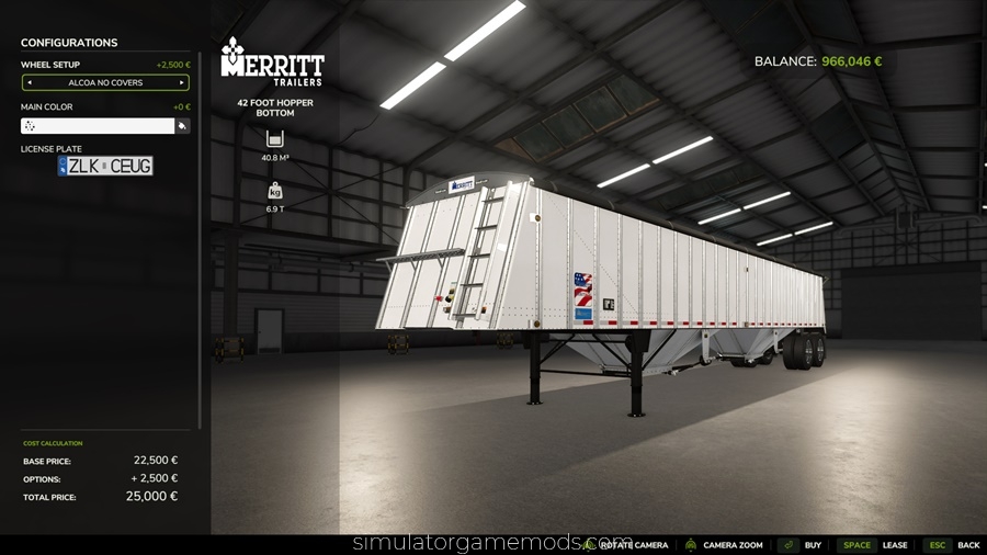FS25 - Merrit 42 Foot Hopper Bottom Trailer