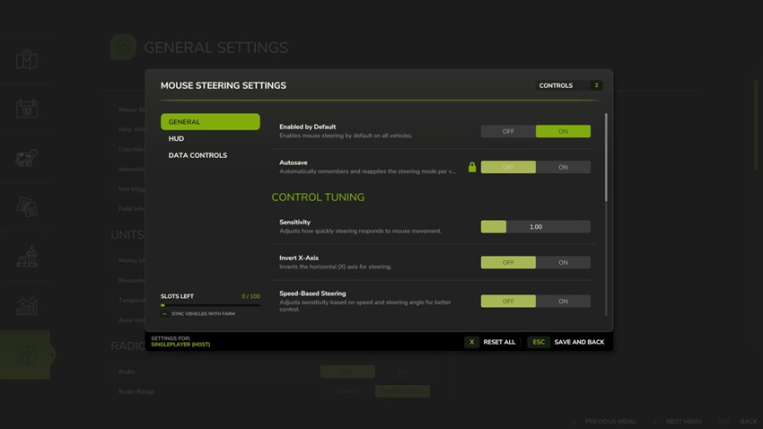 FS25 - Mouse Steering mod