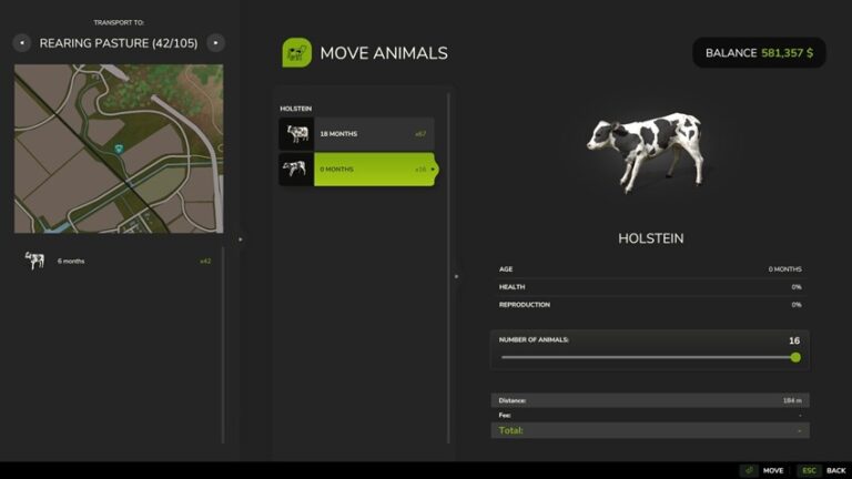 FS25 – Move Husbandry Animals v1.0