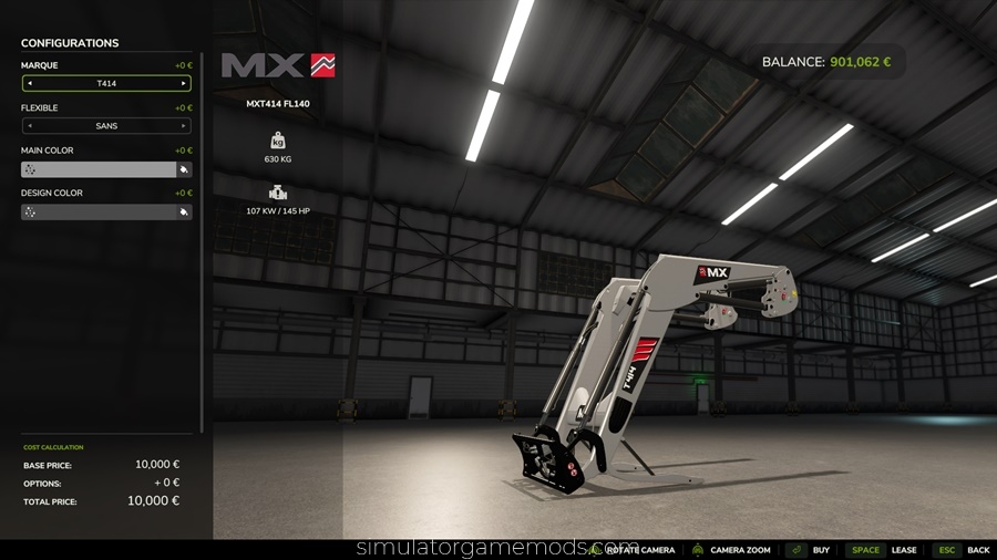 FS25 - MX T414 FL140 Front Loader Equipment