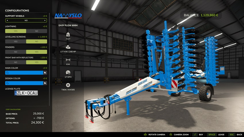 FS25 - Namyslo Easy Flow 600H Disc Harrow