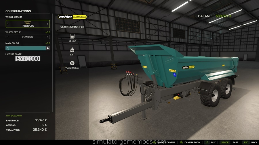 FS25 - Ohler OL HPM 300 Dump Trailer Mod