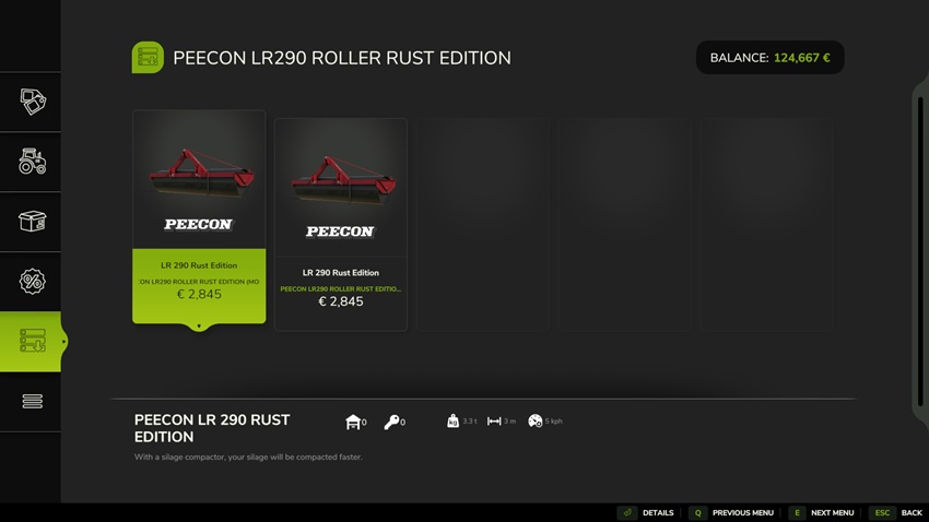 FS25 - Peecon LR290 Roller Rust Edition