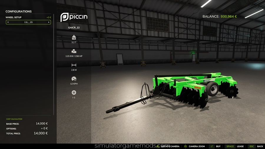 FS25 - Piccin Gaicr 22 Plow
