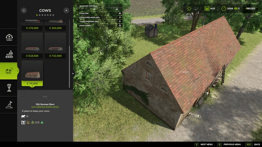 FS25 - Placeable Old German Barn