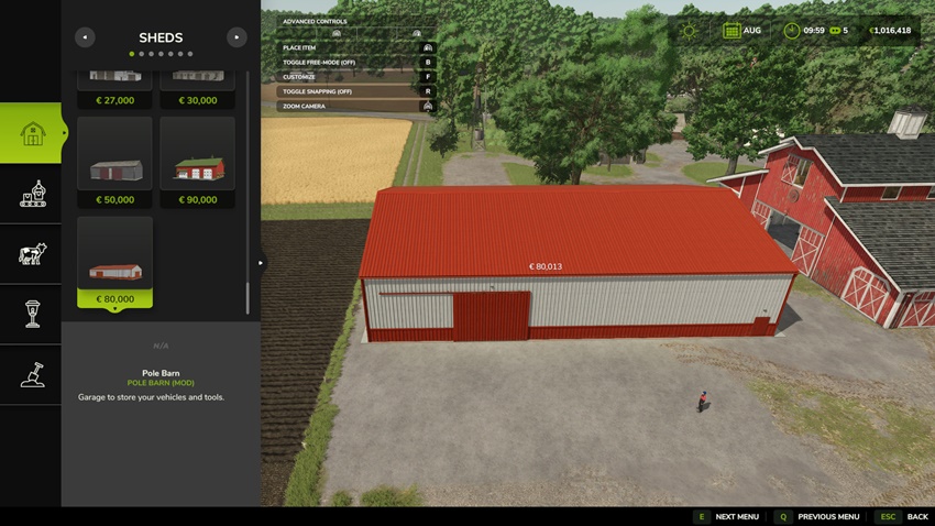 FS25 - Placeable Pole Barn