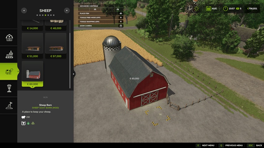 FS25 - Placeable Sheep Goat Barn