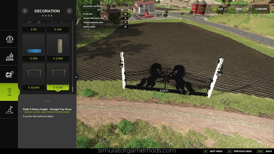 FS25 - Ranch Gates Fences Pack